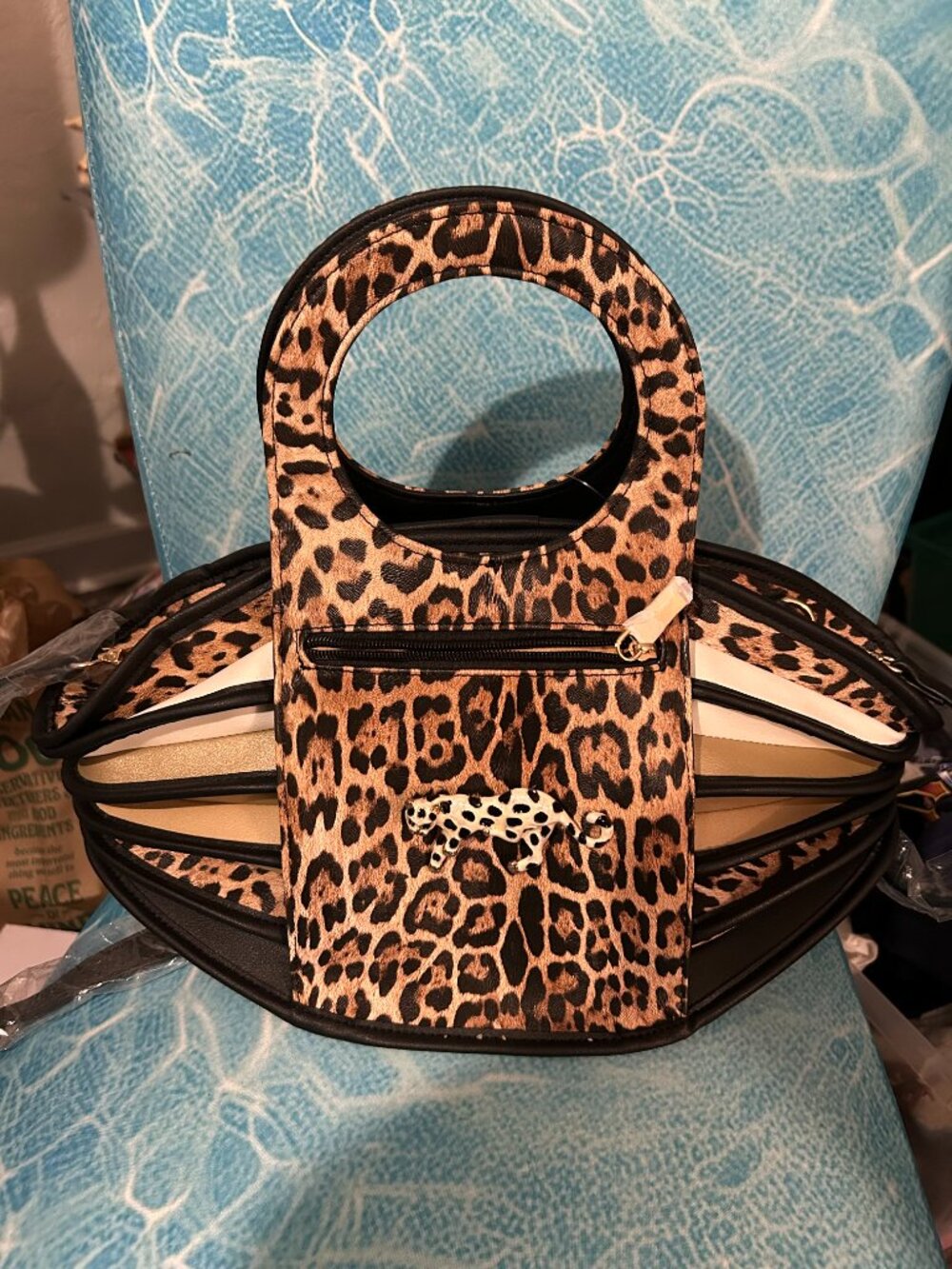 Leopard Crossbody Luxury Purse - OOAK  NWT  18x10x5